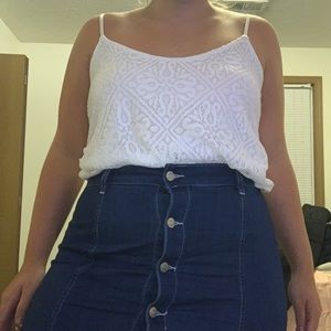 Lace White Tank (size medium)